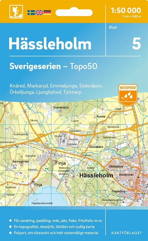 Carte topographique n° 05 - Hässleholm (Suède) | Norstedts - Sverigeserien carte de randonnée Norstedts