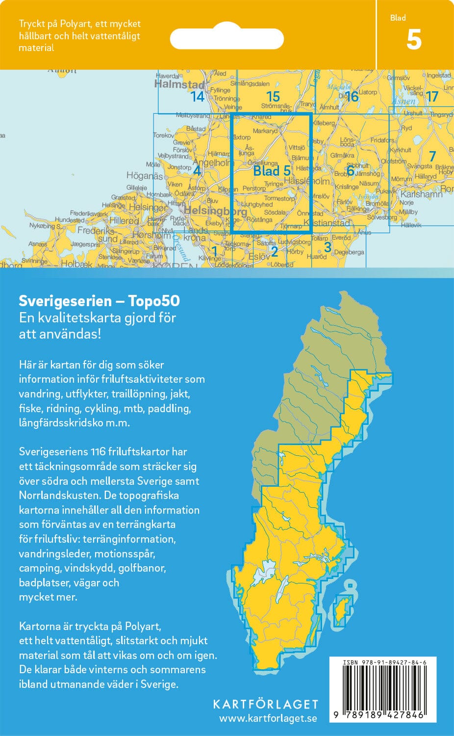 Carte topographique n° 05 - Hässleholm (Suède) | Norstedts - Sverigeserien carte de randonnée Norstedts