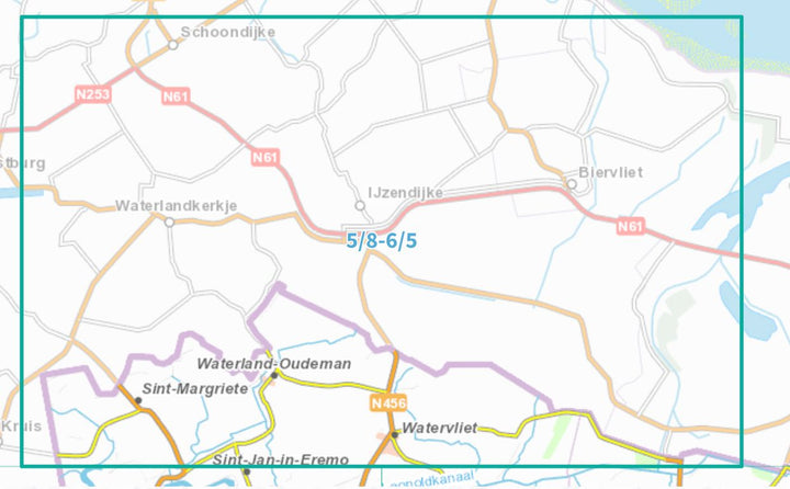 Carte topographique n° 05/8+06/5 - Watervlliet (Belgique) | NGI topo 25 carte de randonnée IGN Belgique 