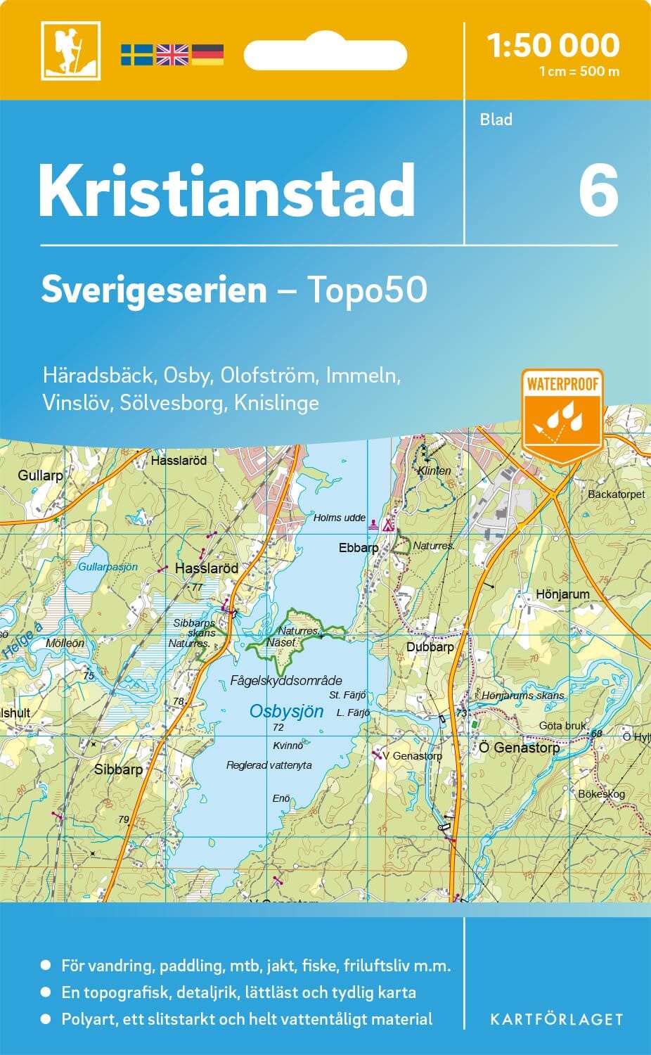 Carte topographique n° 06 - Kristianstad (Suède) | Norstedts - Sverigeserien carte de randonnée Norstedts