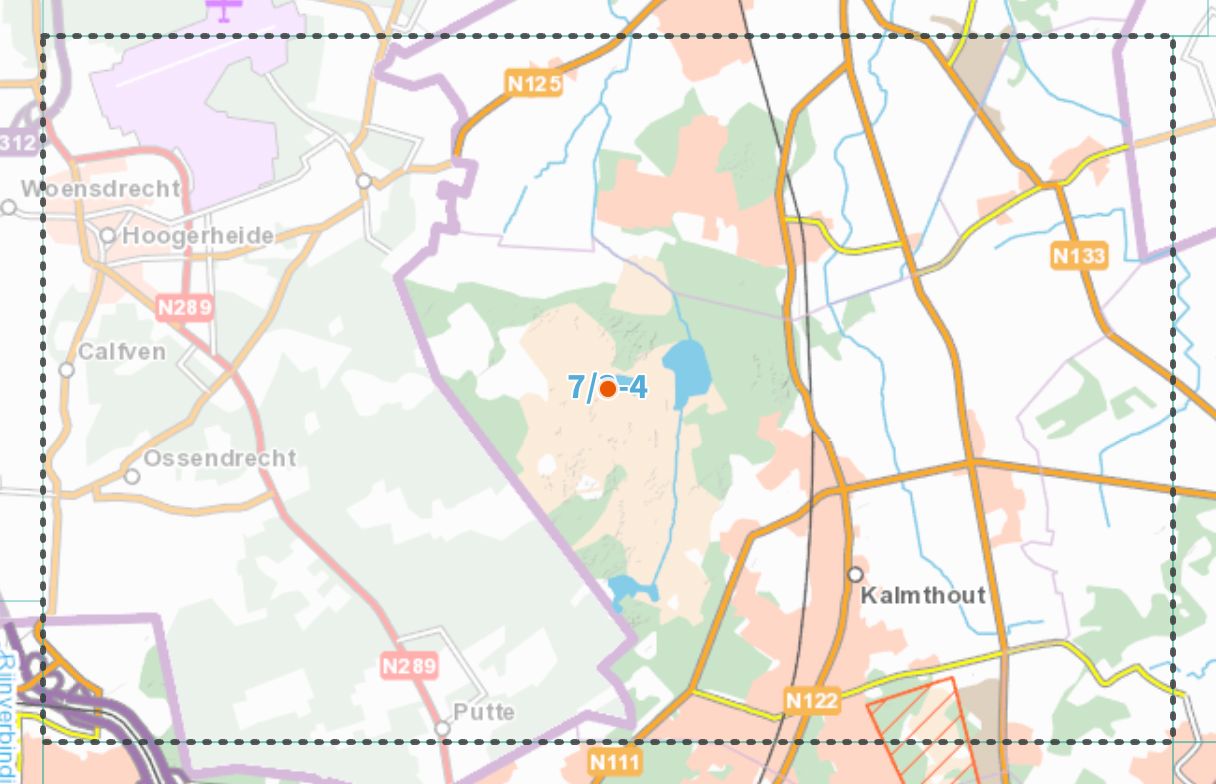 Carte topographique n° 07/3-4 - Kalmthout (Belgique) | NGI topo 25 carte de randonnée IGN Belgique 