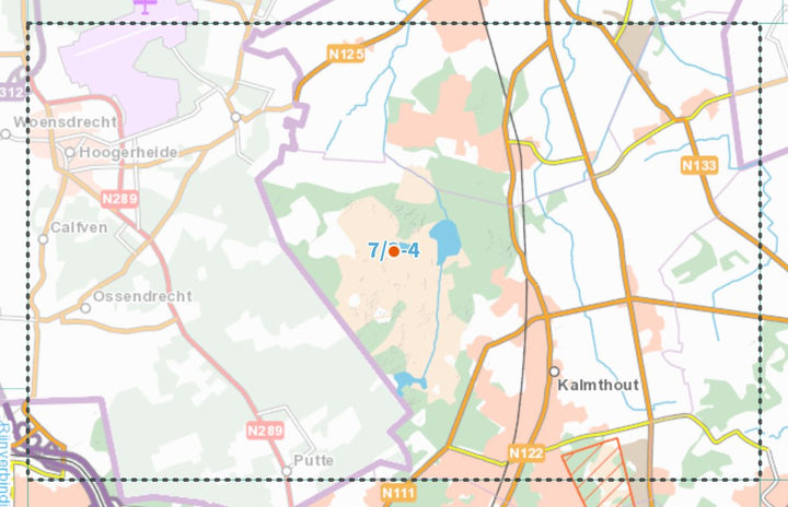 Carte topographique n° 07/3-4 - Kalmthout (Belgique) | NGI topo 25 carte de randonnée IGN Belgique 
