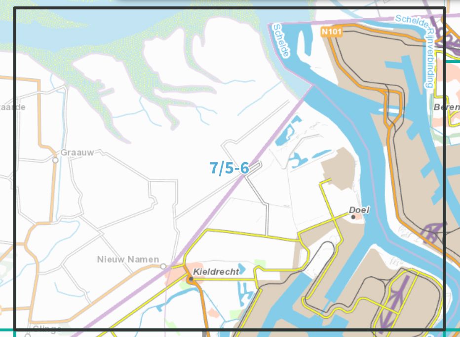 Carte topographique n° 07/5-6 - Kieldrecht (Belgique) | NGI topo 25 carte de randonnée IGN Belgique 
