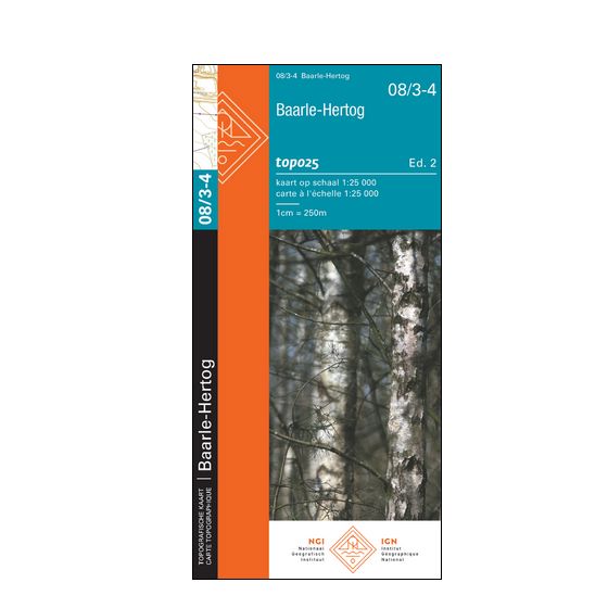 Carte topographique n° 08/3-4 - Baarle-Hertog (Belgique) | NGI topo 25 carte de randonnée IGN Belgique 
