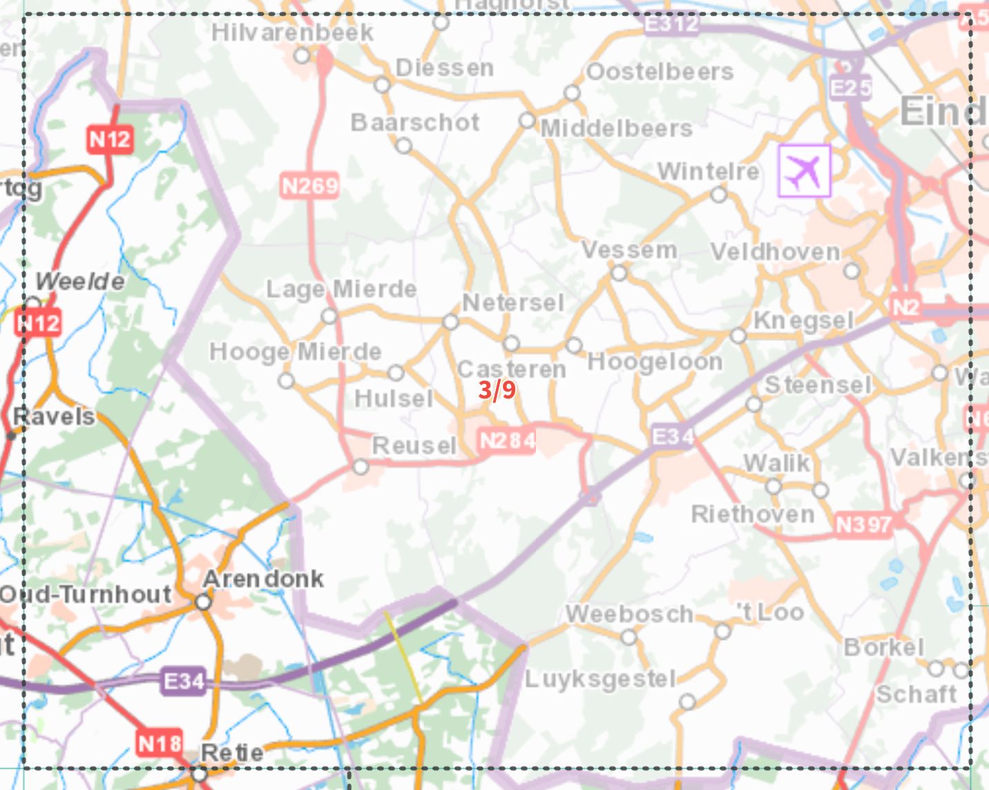 Carte topographique n° 09-03 - Arendonk (Belgique) | NGI - 1/50 000 carte de randonnée IGN Belgique 