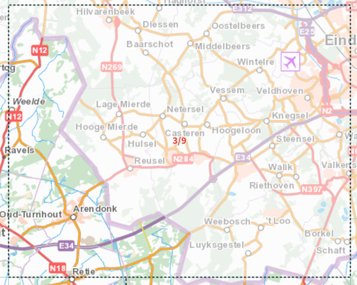 Carte topographique n° 09-03 - Arendonk (Belgique) | NGI - 1/50 000 carte de randonnée IGN Belgique 