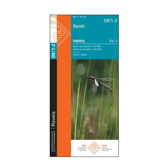 Carte topographique n° 09/1-2 - Ravels (Belgique) | NGI topo 25 carte de randonnée IGN Belgique 
