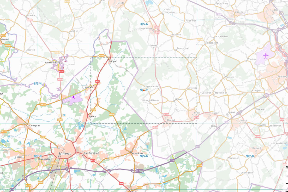 Carte topographique n° 09/1-2 - Ravels (Belgique) | NGI topo 25 carte de randonnée IGN Belgique 