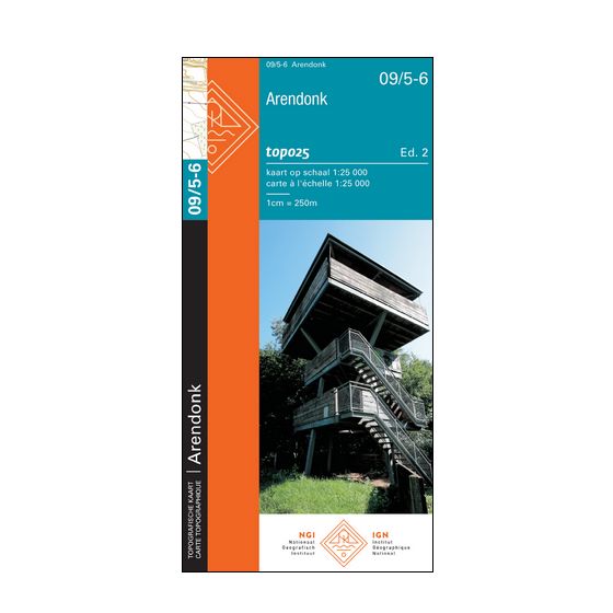 Carte topographique n° 09/5-6 - Arendonk (Belgique) | NGI topo 25 carte de randonnée IGN Belgique 