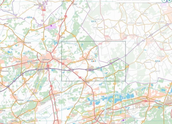 Carte topographique n° 09/5-6 - Arendonk (Belgique) | NGI topo 25 carte de randonnée IGN Belgique 