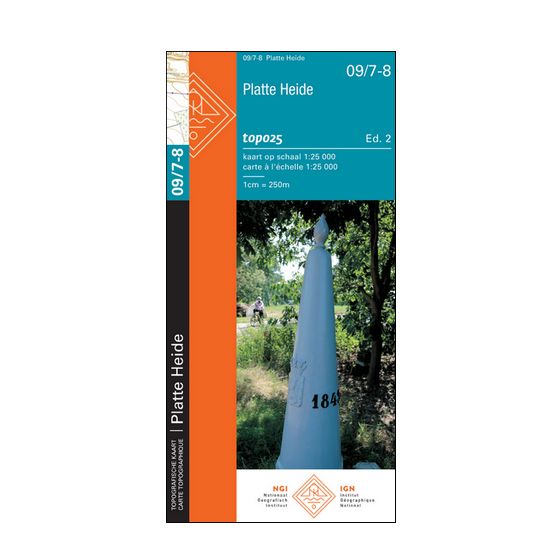 Carte topographique n° 09/7-8 - Platte Heide (Belgique) | NGI topo 25 carte de randonnée IGN Belgique 