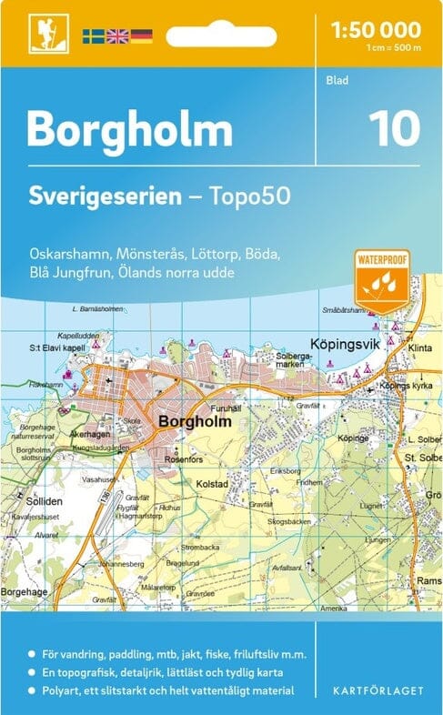 Carte topographique n° 10 - Borgholm (Suède) | Norstedts - Sverigeserien carte de randonnée Norstedts