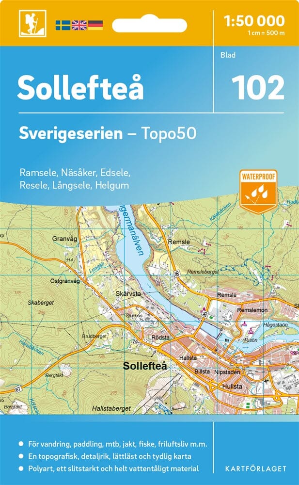 Carte topographique n° 102 - Sollefteå (Suède) | Norstedts - Sverigeserien carte de randonnée Norstedts