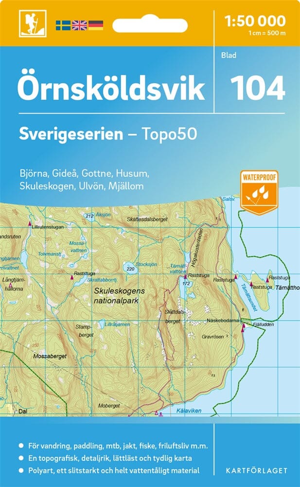 Carte topographique n° 104 - Örnsköldsvik (Suède) | Norstedts - Sverigeserien carte de randonnée Norstedts