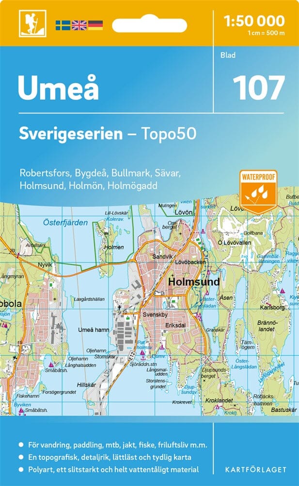Carte topographique n° 107 - Umeå (Suède) | Norstedts - Sverigeserien carte de randonnée Norstedts