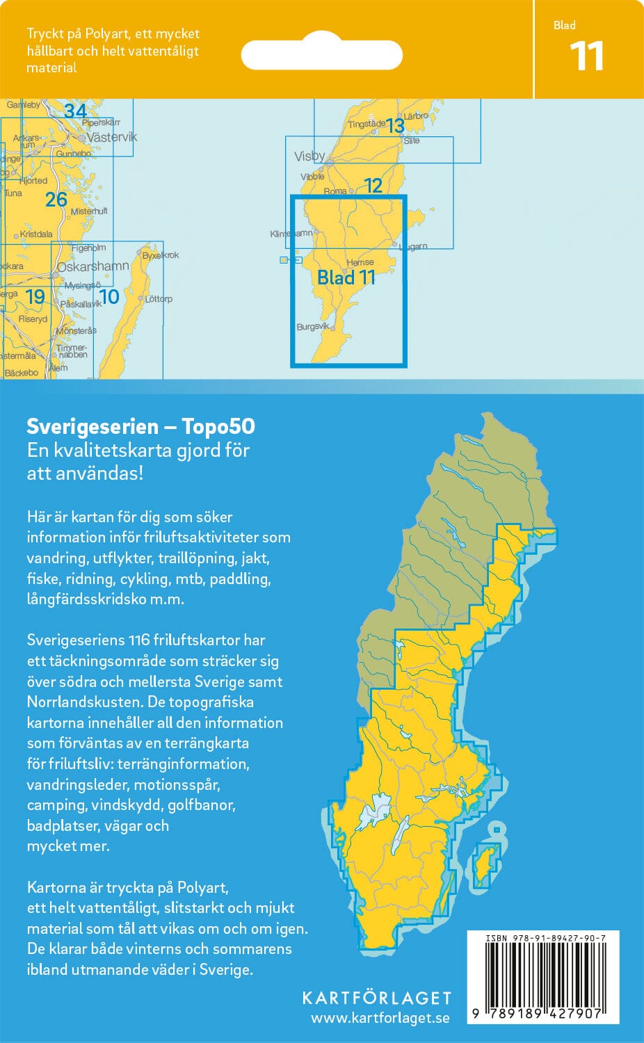 Carte topographique n° 11 - Södra Gotland (Suède) | Norstedts - Sverigeserien carte de randonnée Norstedts