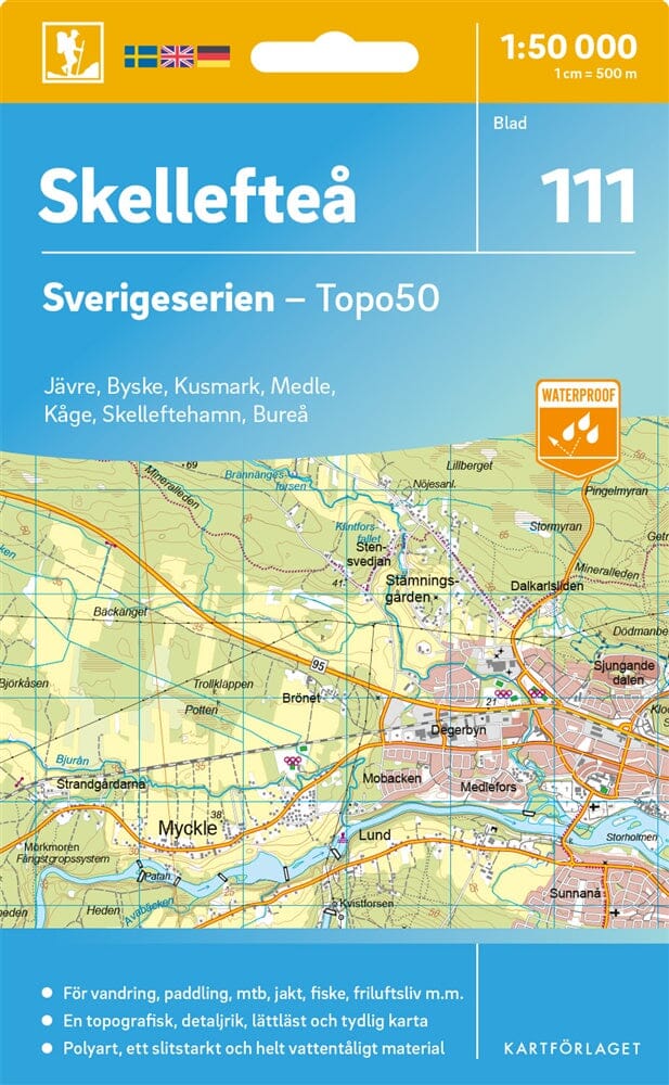 Carte topographique n° 111 - Skellefteå (Suède) | Norstedts - Sverigeserien carte de randonnée Norstedts