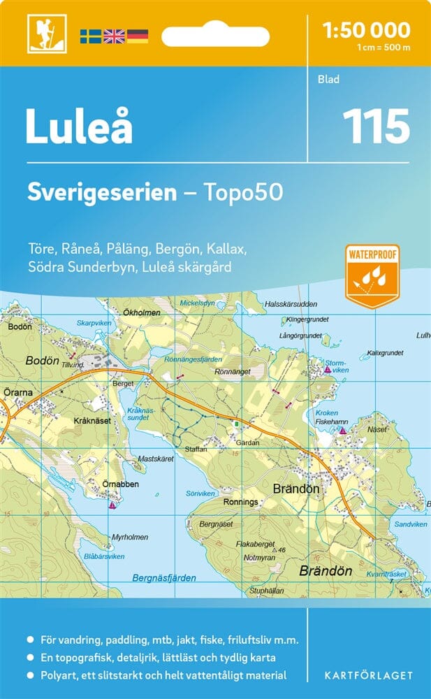 Carte topographique n° 115 - Luleå (Suède) | Norstedts - Sverigeserien carte de randonnée Norstedts