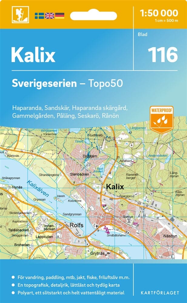 Carte topographique n° 116 - Kalix (Suède) | Norstedts - Sverigeserien carte de randonnée Norstedts