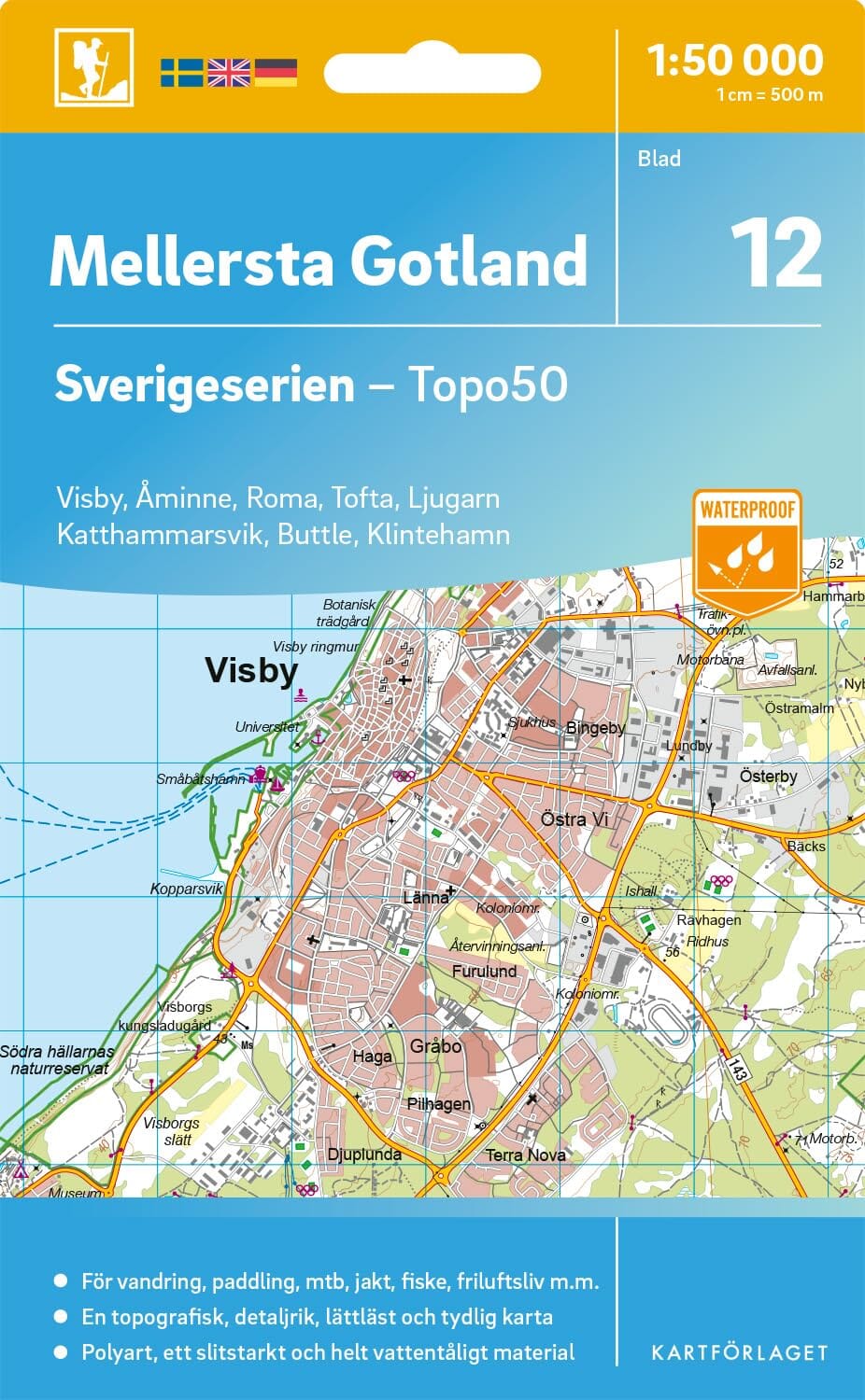 Carte topographique n° 12 - Mellersta Gotland (Suède) | Norstedts - Sverigeserien carte de randonnée Norstedts
