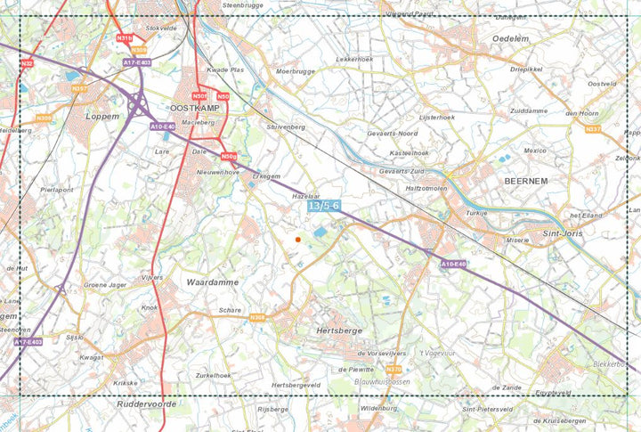 Carte topographique n° 13/5-6 - Oostkamp (Belgique) | NGI topo 25 carte de randonnée IGN Belgique 