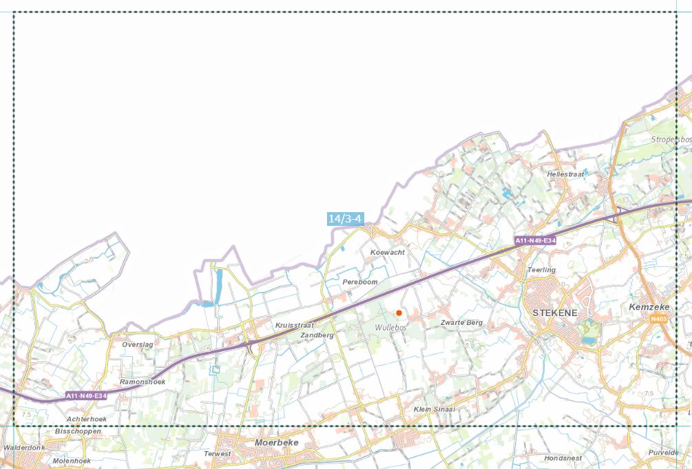 Carte topographique n° 14/3-4 - Stekene (Belgique) | NGI topo 25 carte de randonnée IGN Belgique 