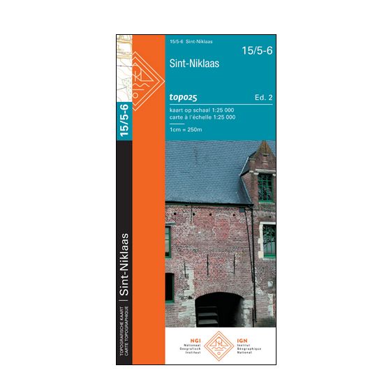 Carte topographique n° 15/5-6 - St-Niklaas (Belgique) | NGI topo 25 carte de randonnée IGN Belgique 