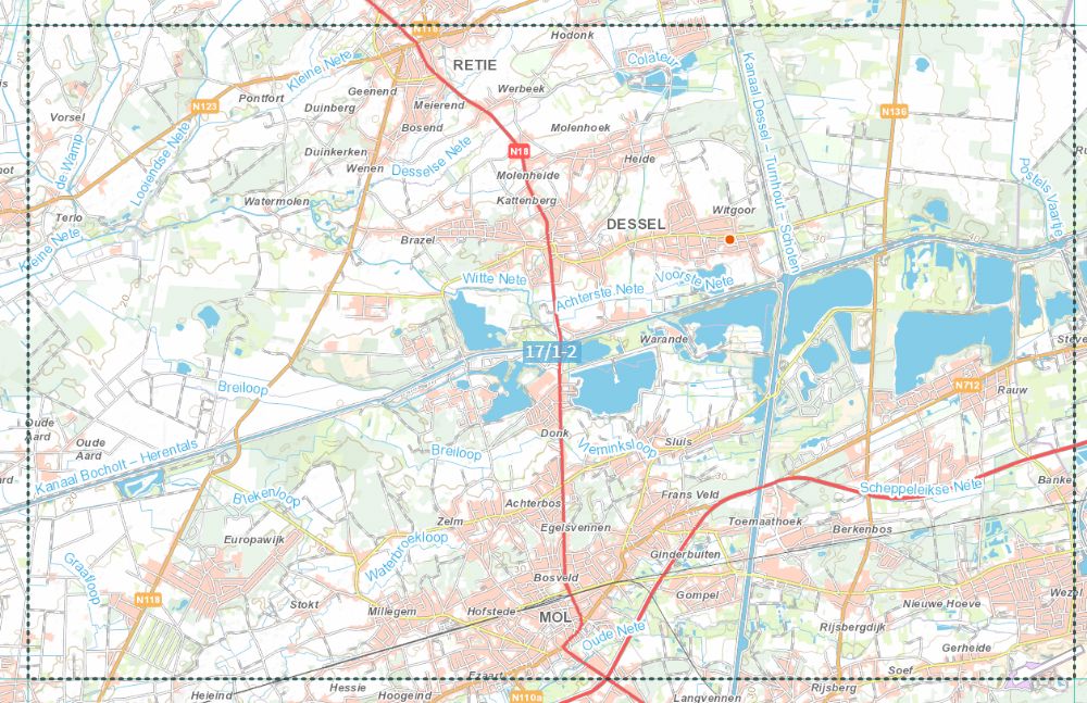 Carte topographique n° 17/1-2 - Mol (Belgique) | NGI topo 25 carte de randonnée IGN Belgique 