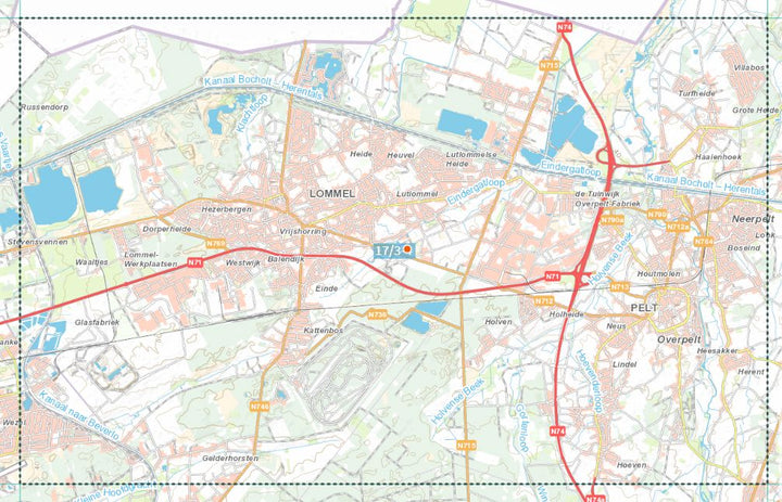 Carte topographique n° 17/3-4 - Lommel (Belgique) | NGI topo 25 carte de randonnée IGN Belgique 