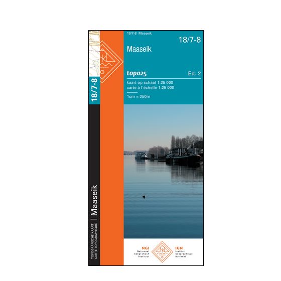 Carte topographique n° 18/7-8 - Maaseik (Belgique) | NGI topo 25 carte de randonnée IGN Belgique 