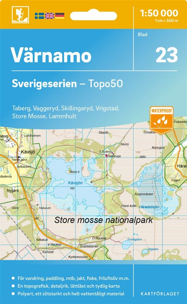 Carte topographique n° 23 - Värnamo (Suède) | Norstedts - Sverigeserien carte de randonnée Norstedts