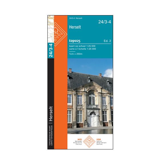 Carte topographique n° 24/3-4 - Herselt (Belgique) | NGI topo 25 carte de randonnée IGN Belgique 