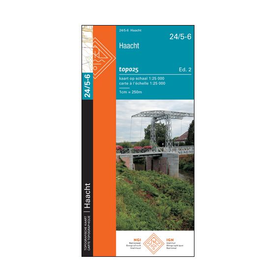 Carte topographique n° 24/5-6 - Haacht (Belgique) | NGI topo 25 carte de randonnée IGN Belgique 
