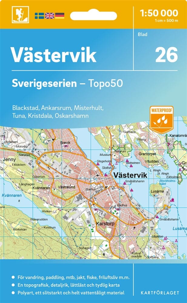 Carte topographique n° 26 - Västervik (Suède) | Norstedts - Sverigeserien carte de randonnée Norstedts