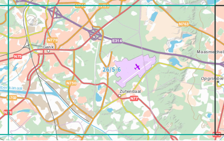 Carte topographique n° 26/5-6 - Genk (Belgique) | NGI topo 25 carte de randonnée IGN Belgique 