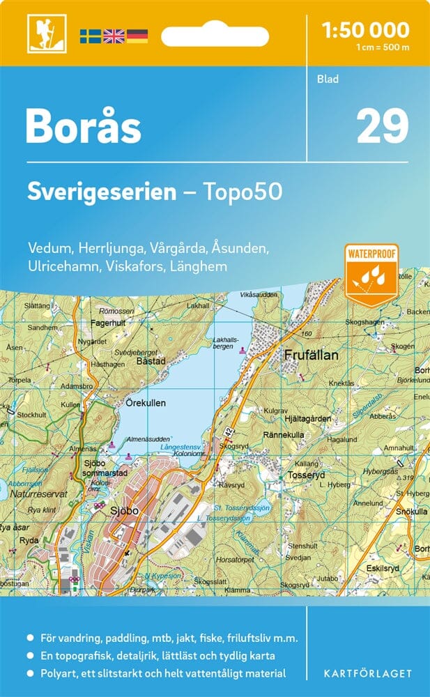 Carte topographique n° 29 - Borås (Suède) | Norstedts - Sverigeserien carte de randonnée Norstedts