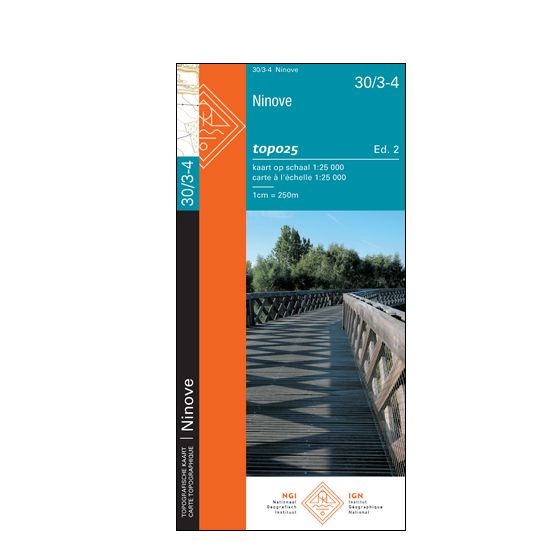 Carte topographique n° 30/3-4 - Ninove (Belgique) | NGI topo 25 carte de randonnée IGN Belgique 