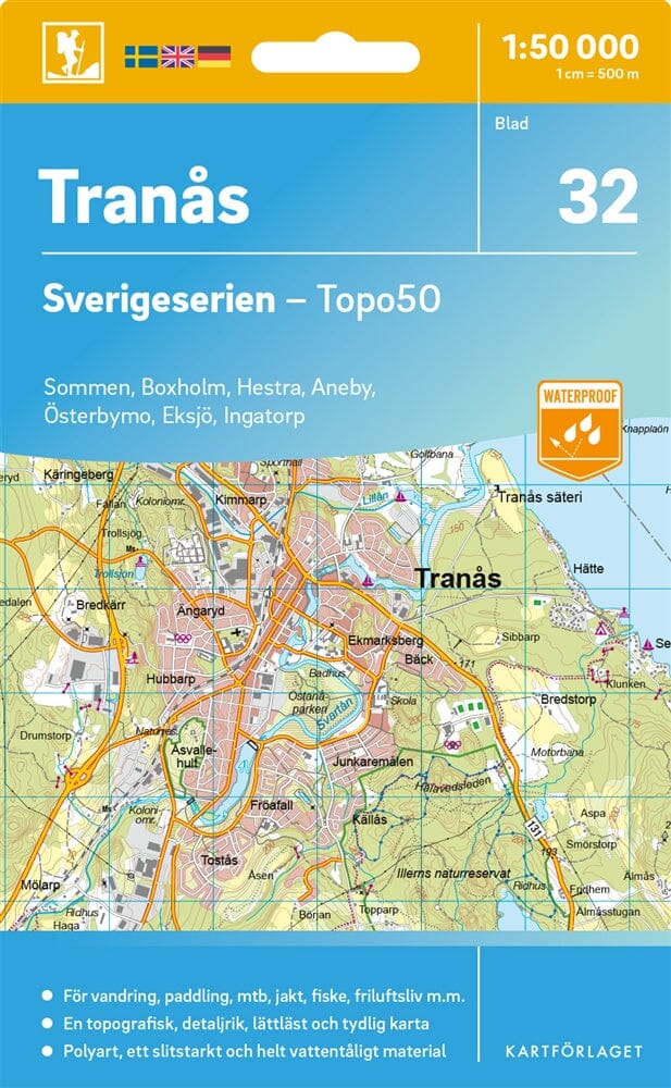 Carte topographique n° 32 - Tranås (Suède) | Norstedts - Sverigeserien carte de randonnée Norstedts