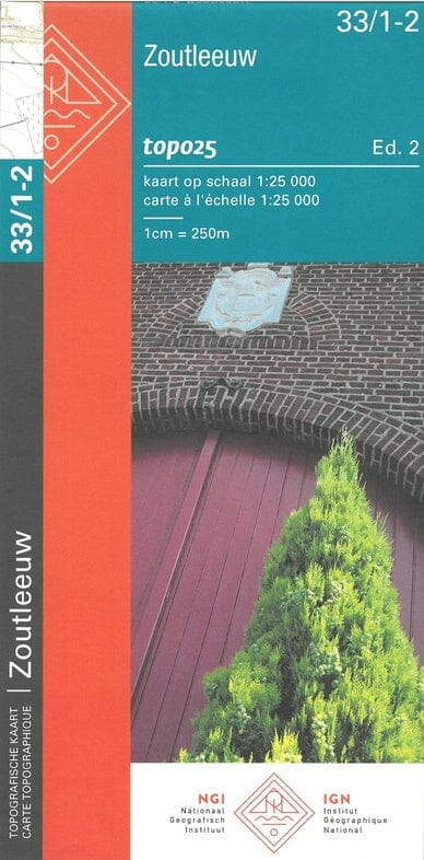 Carte topographique n° 33/1-2 - Zoutleeuw (Belgique) | NGI topo 25 carte de randonnée IGN Belgique