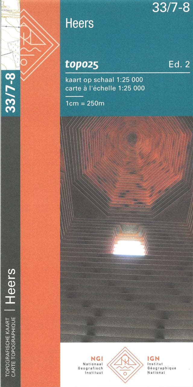 Carte topographique n° 33/7-8 - Borgloon (Belgique) | NGI topo 25 carte de randonnée IGN Belgique