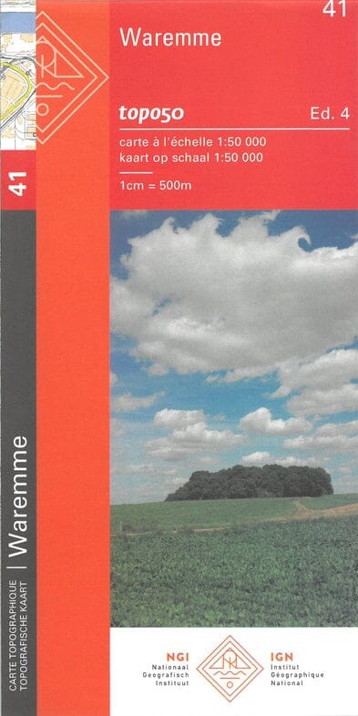 Carte topographique n° 41 - Waremme (Belgique) | NGI - 1/50 000 carte de randonnée IGN Belgique 