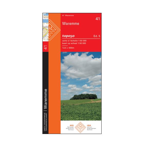Carte topographique n° 41 - Waremme (Belgique) | NGI - 1/50 000 carte de randonnée IGN Belgique 