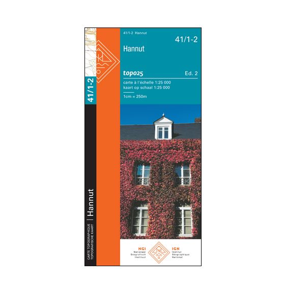 Carte topographique n° 41/1-2 - Hannut (Belgique) | NGI topo 25 carte de randonnée IGN Belgique 