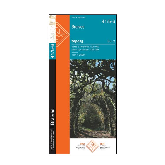 Carte topographique n° 41/5-6 - Braives (Belgique) | NGI topo 25 carte de randonnée IGN Belgique 