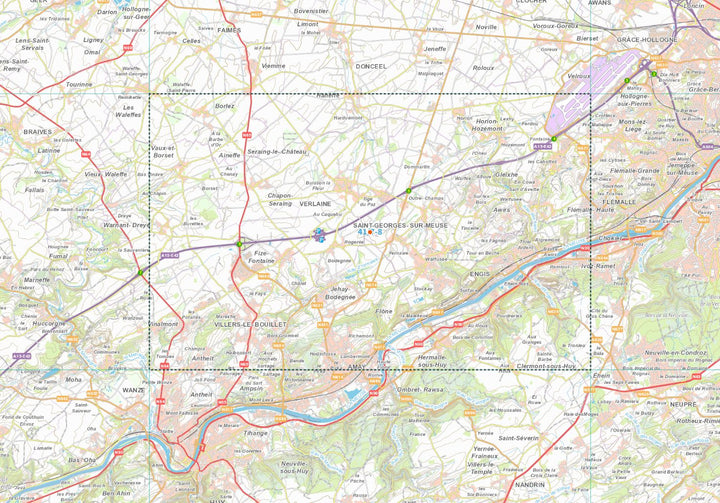 Carte topographique n° 41/7-8 - Saint-Georges-sur-Meuse (Belgique) | NGI topo 25 carte de randonnée IGN Belgique 