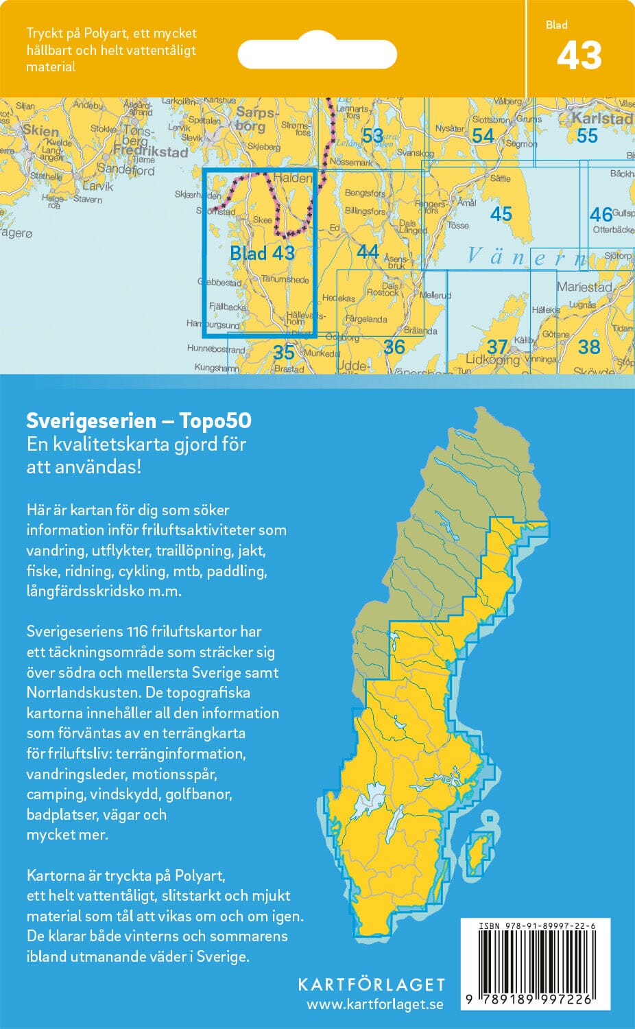 Carte topographique n° 43 - Strömstad (Suède) | Norstedts - Sverigeserien carte de randonnée Norstedts