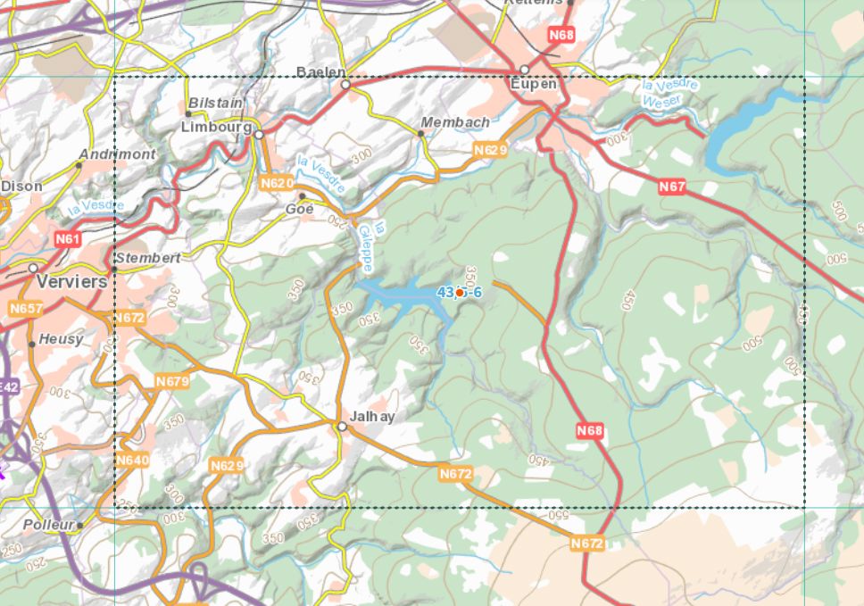 Carte topographique n° 43/5-6 - Limbourg (Belgique) | NGI topo 25 carte de randonnée IGN Belgique 