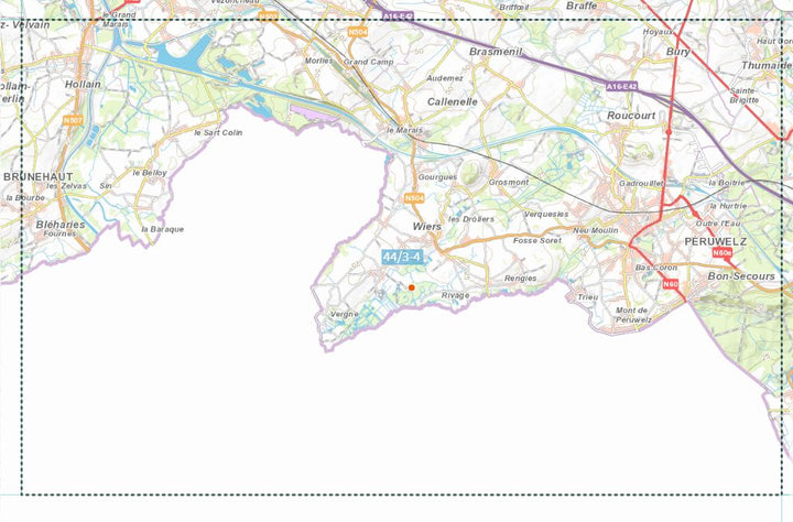 Carte topographique n° 44/3-4 - Péruwelz (Belgique) | NGI topo 25 carte de randonnée IGN Belgique 