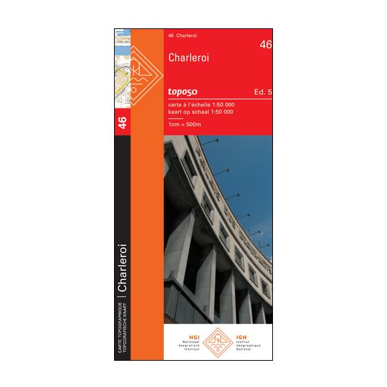 Carte topographique n° 46 - Charleroi (Belgique) | NGI - 1/50 000 carte de randonnée IGN Belgique 