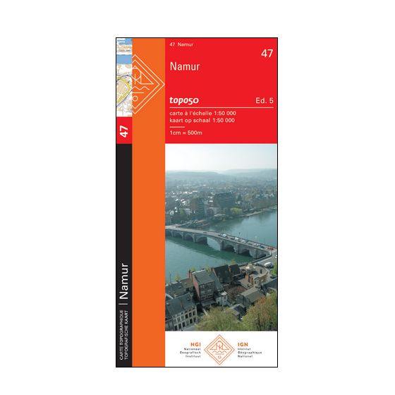 Carte topographique n° 47 - Namur (Belgique) | NGI - 1/50 000 carte de randonnée IGN Belgique 